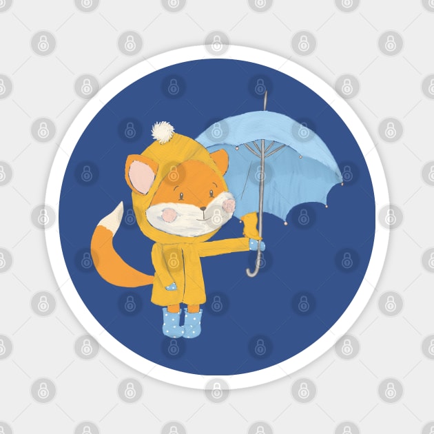 Rainy fox day Magnet by ArtStyleAlice